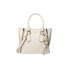 Michael Kors MK Kris Vintage Solid Color Logo Pendant Commuter Leather Tote Shoulder Crossbody Bag Small Women bags Cream-White 30F1L2KS1L-LT-CREAM