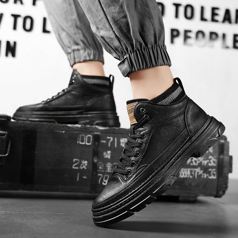 Туфли мужские осенне-зимние новинки 2025 года ретро ботинки Martin мужские ботинки модные уличные корейская версия уличной модной обуви для мужчин