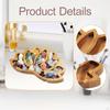 Stone Display Tray Storage Holder Wood Lotus Shaped Jewelry Dish for Rocks Keys