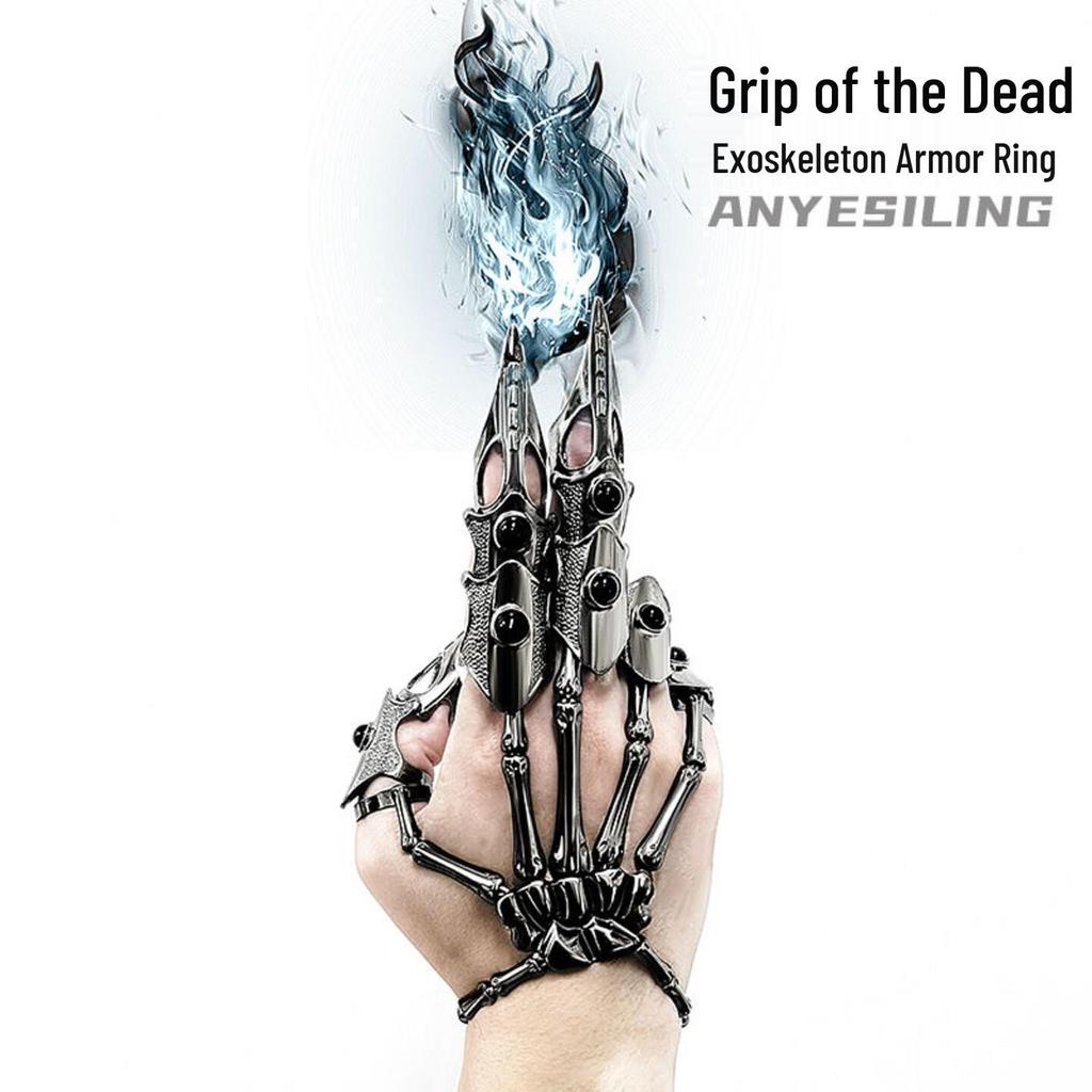 Перчатки Harajuku Dark Tech Bionic Robot с регулируемыми кольцами брони