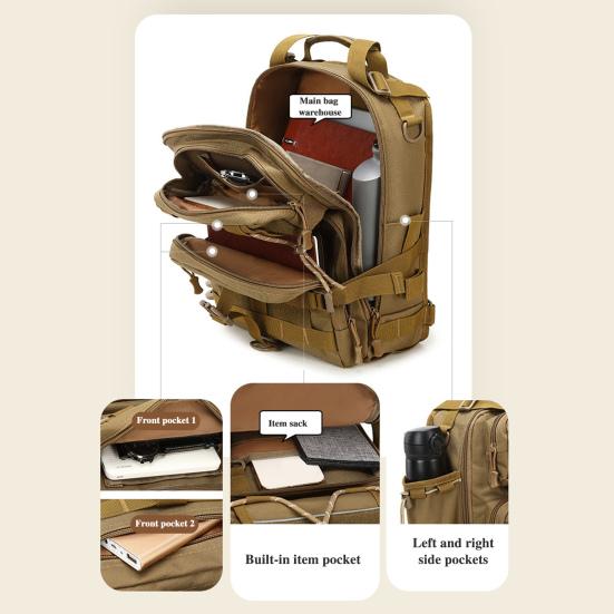 Fishing Backpack Large Capacity Waterproof Oxford Cloth Multi-pockets Outdoor Travel Camping Hiking Hunting Fishing Gear Accessories Storage