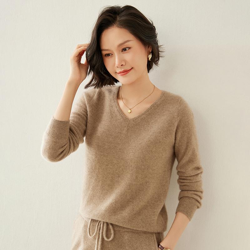 Женский кашемировый свитер Qinghe cashmere 100% кашемир осенне-зимний кашемировый пуловер мягкий и теплый