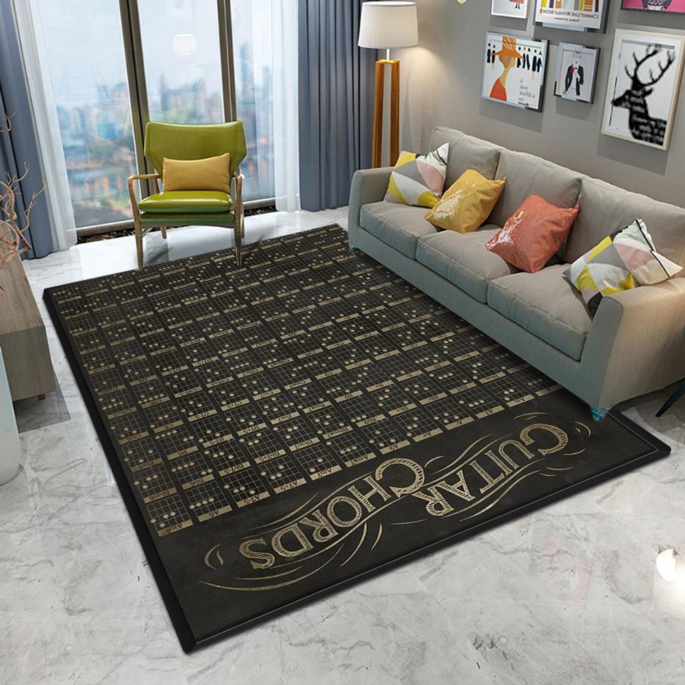 3D-коврик с теорией гитарных аккордов для спальни, гостиной, дома, украшения дивана, большой декоративный напольный коврик для детской игры.