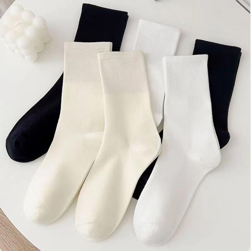 Хорошие носки для теленка (1 пара) ins Летние повседневные женские модные носки для женщин хлопковые носки чистого сплошного цвета универсальные новые корейские