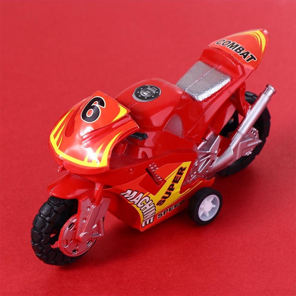 Kids Four-wheel For Boys Plastic Motorcycle Model Motorbike Model Motorcycle Toy Pull Back Car
