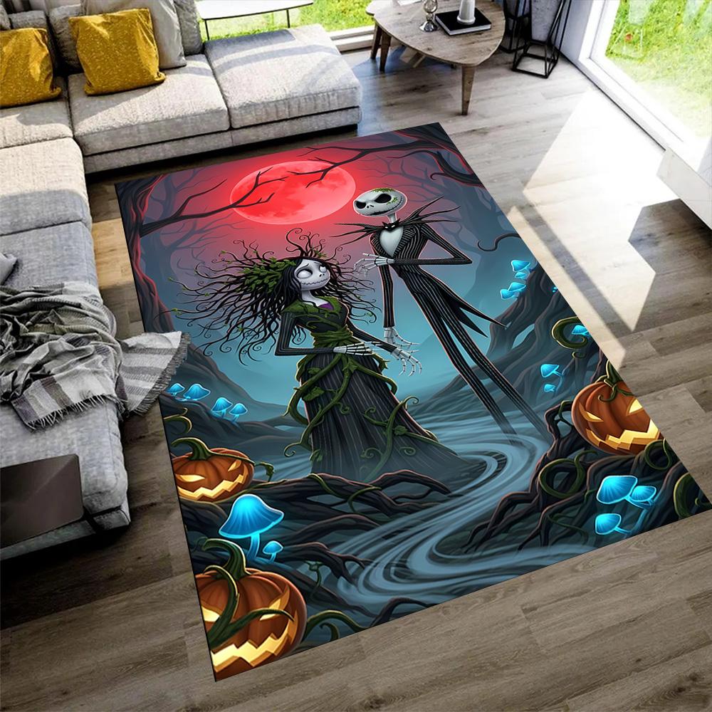 Jack Skellington Floor Rug Office Rug Suitable for Game Room Living Rooms Foyer Outdoor Antislip Carpet Anime Office Decor