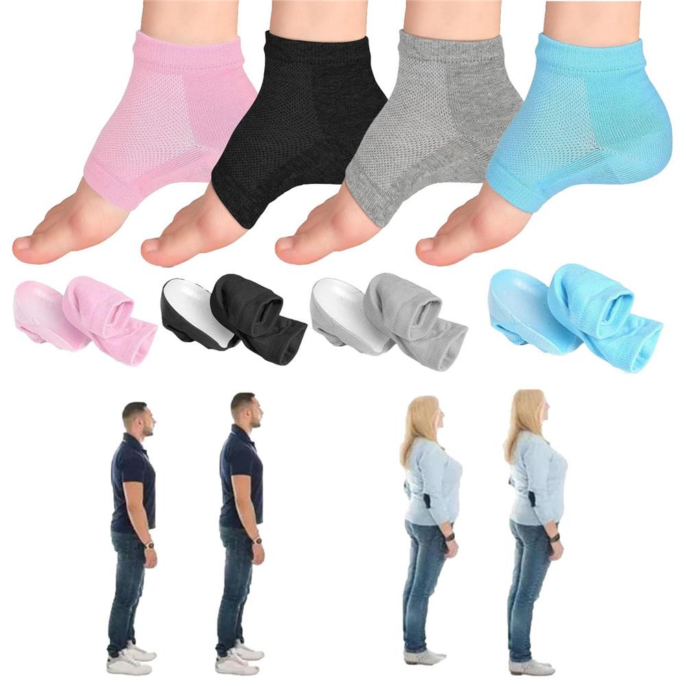 Invisible Height Lift Heel Pad Breathable Sock Increase Insoles Cushion Unisex