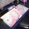 Non-slip RGB Mouse Pad Gamer 900x400 Desk Mat Zero Two Girl Accesorios Gaming Mousepad Kawaii Computer Desk Table Games Office