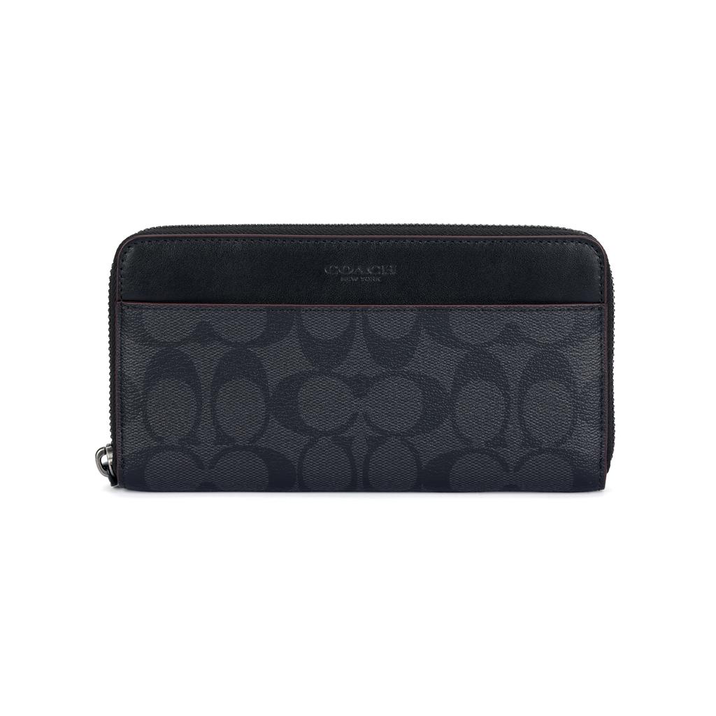 Coach Кошелек-гармошка 20 Классический с тисненым логотипом Monogram, Покрытый холст, Клатч, Мужские кошельки, Серый Черный 25517-N3A