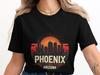 Phoenix Arizona Cityscape Retro Design T-Shirt, Cool Vintage City Tee for Hikers and Adventurers, Casual Everyday Wear
