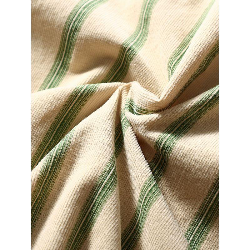 Japanese-Style Retro Pure Cotton Stripes Corduroy Shirt Men Long Sleeves Spring and Autumn Coat Export Men's Casual Shirt