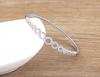 Nidin Light Luxury Simple Circles Connection Zircon Bracelet For Women Opening Bangles Wedding Jewelry Party Gift