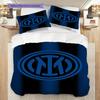 Inter Milan Emblem Background Bedding (1 * duvet cover + 2 * pillowcase, without core) Duvet cover and pillowcase Bedding set Christmas birthday gift
