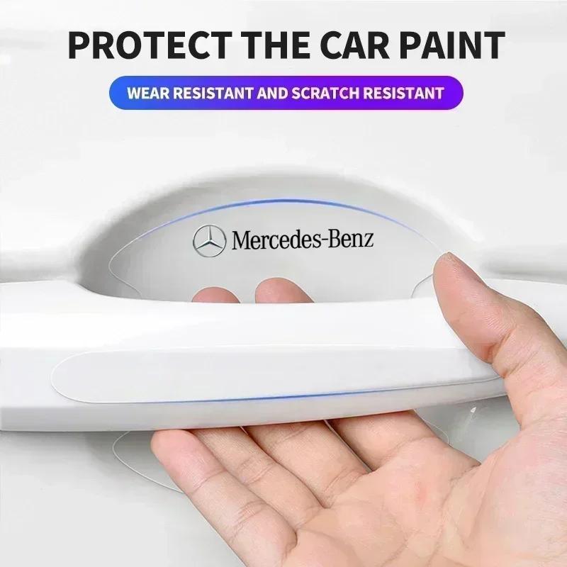 EJG4 Car Styling Transparent Door Handle Wrist Sticker Protective Film Car Accessories For Mercedes Benz A B C S Class AMG GLA