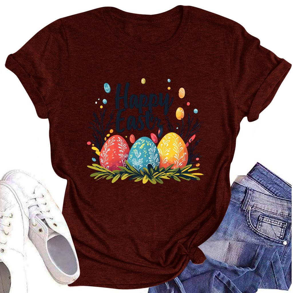 Женский топ с круглым вырезом, повседневный принт, футболка с короткими рукавами