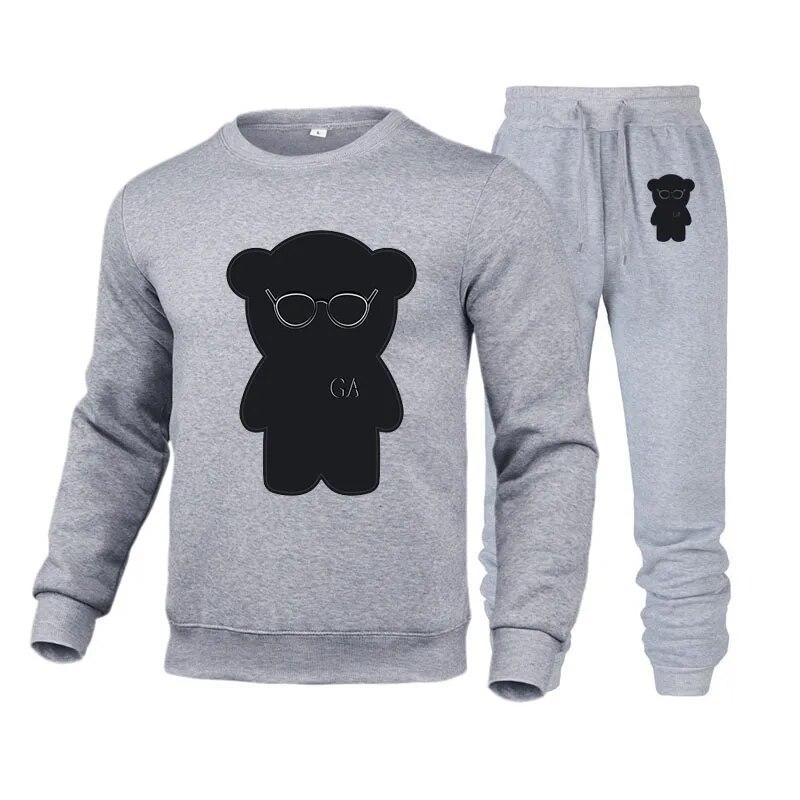 2023 Теплый спортивный костюм, мужская толстовка, спортивные штаны, комплект из 2 предметов, мужская одежда, весенне-осенние спортивные костюмы, повседневная уличная одежда, комплект для бега