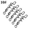 50Pcs Stainless Steel Rolling Barrel Swivels with Screwed Snap Fishing Bait Hook Connector(10#)