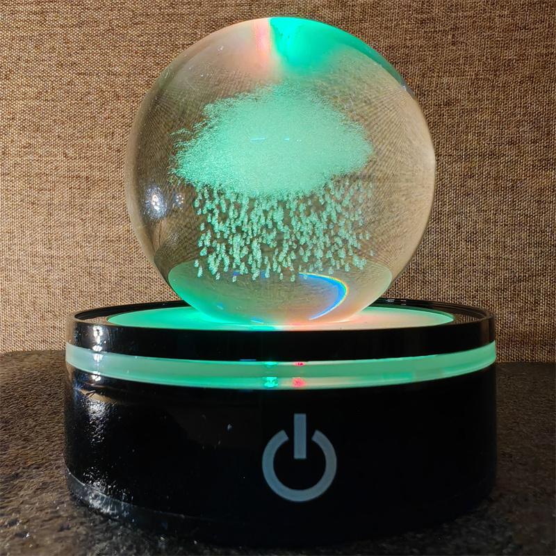 Солнечная система 3d хрустальный шар Хрустальный глобус Лазерная резка Хрустальный шар с шаровой подставкой Декоративные сферы планет Галактика Подарок на день рождения Украшения