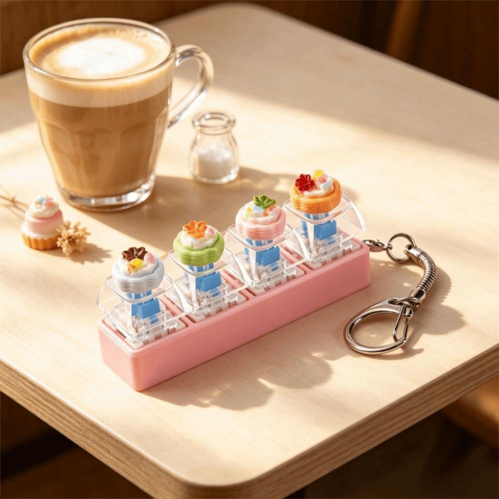 Pass The Time Keycap Fidget Keychain Mechanical Click Button Keycap Keychain Daily Use