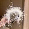 White Bridal Headwear Luxury Feather Hairband Fashion Wedding Headdress  Hair Accessories