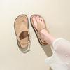 Niche Minimalist Temperament Toe Sandals Women's Summer Flat Bottom Round Head Sandals Women