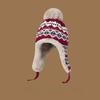 Women Knitted Bobble Hat Furry Inner Ear Flaps with Pompom Ball Winter Outdoor