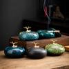 Ceramic Ashtray with Lid Creative and Personalized Anti Fly Ash Living Room Office Home Ashtray Ins Trendy Car Ashtray