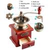 Удобный, прочный, экономичный, прочный классический ручной станок для измельчения деревянных зерен с ручным управлением для кухни, ручная кофемолка
