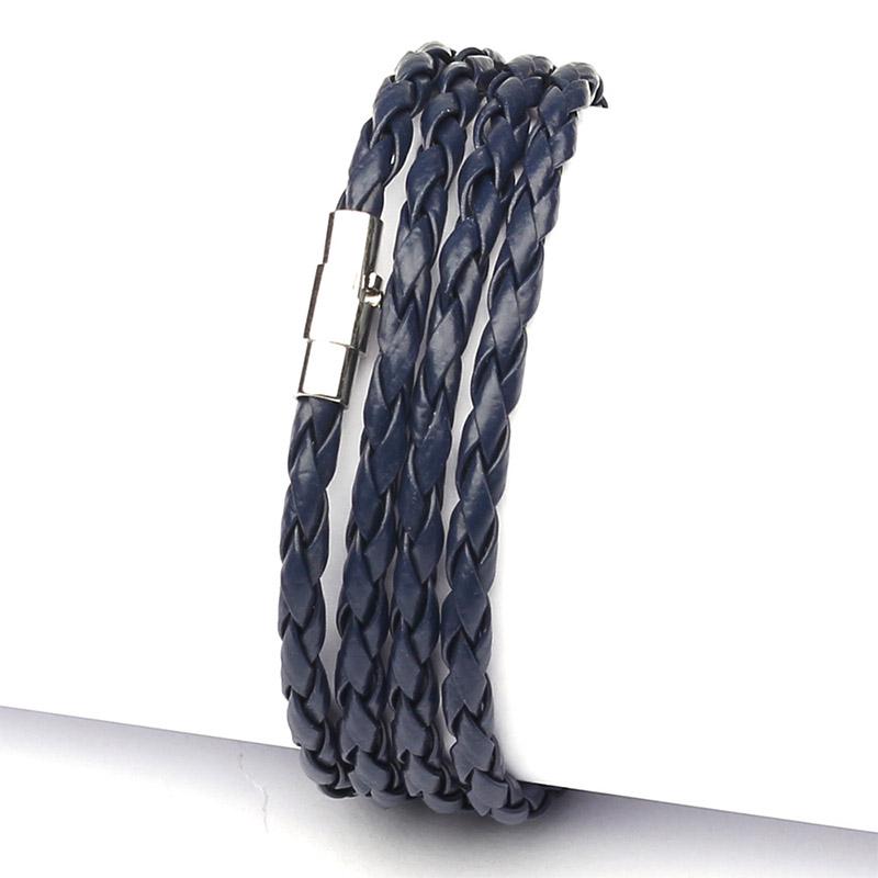 Vogue Женский ручной работы модный кожаный плетеный браслет-манжета унисекс мужской браслет