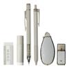 Tombow Pencil MONO PIT Stationery Set 6 Pieces Ash Color Taupe Mechanical Pencil 0.3mm Set PCC-643AAZ