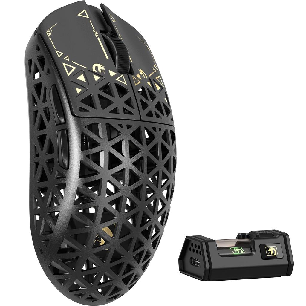 MAMBASNAKE M5 Ultra Carbon Fiber Wireless Gaming At Wireless Nordic52840 Mouse, Ultra-Lightweight 39g±3g (PAW3950MAX), 8000Hz, 2.4g/Bluetooth/USB-C,