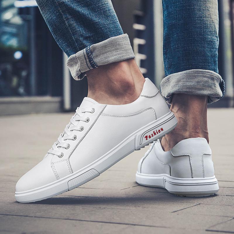 Простые черные кроссовки мужские повседневные туфли из натуральной кожи мужские кроссовки белые мужские кожаные туфли анти-плоские туфли 2024 Новинка