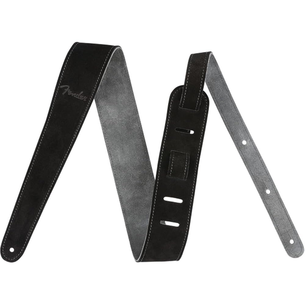 Fender Suede Strap 2 Inch Reversible Black Gray Guitar Accessory