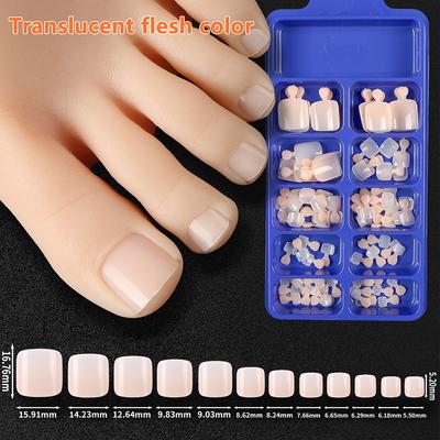 100 шт. накладные ногти на ногах, натуральные, однотонные, накладные ногти, полное покрытие, квадратные ногти, быстрый, удобный инструмент для маникюра