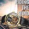 WINNER Vintage Tourbillon Skeleton Mechanical Watch for Men Luminous Hands Luxury Brand Gold Automatic Watches Leather Strap New