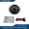 ELING Popular 52mm Oil Pressure Gauge Meter 0-5Bar 0-75Psi 0-10Bar 0-145Psi for Car Truck Boat Yacht with Red Backlight 12V 24V