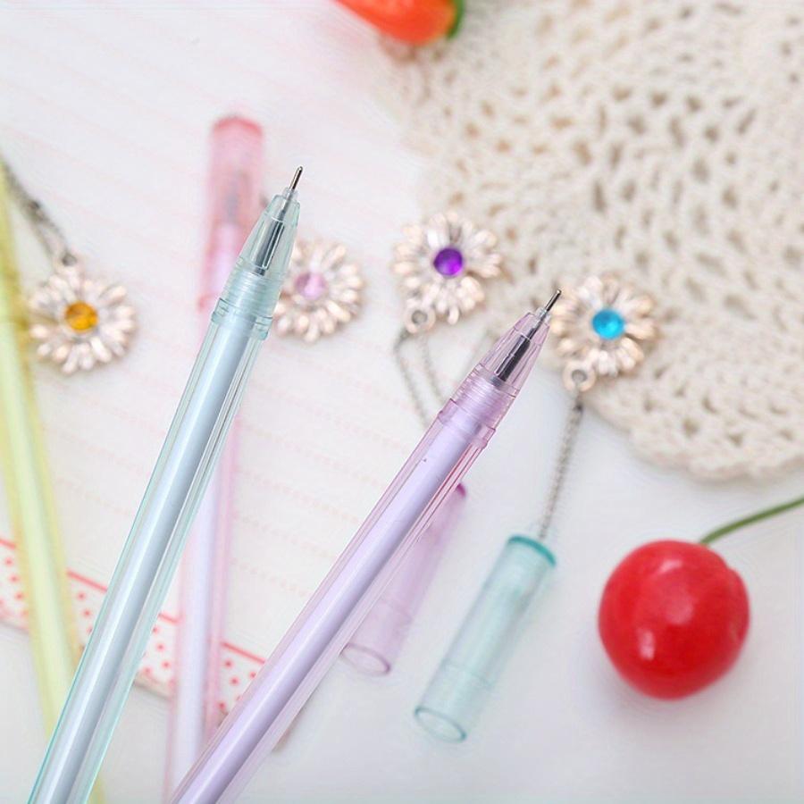 Возвращение в школу, 10 шт., 0,5 мм, креативный камень, подвеска Zou Ju, гелевая ручка, ручка-подвеска в виде сердца для девочек, офисная канцелярская ручка для подписи