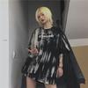 Женская летняя футболка с короткими рукавами в стиле тай-дай - новый модный свободный черный топ