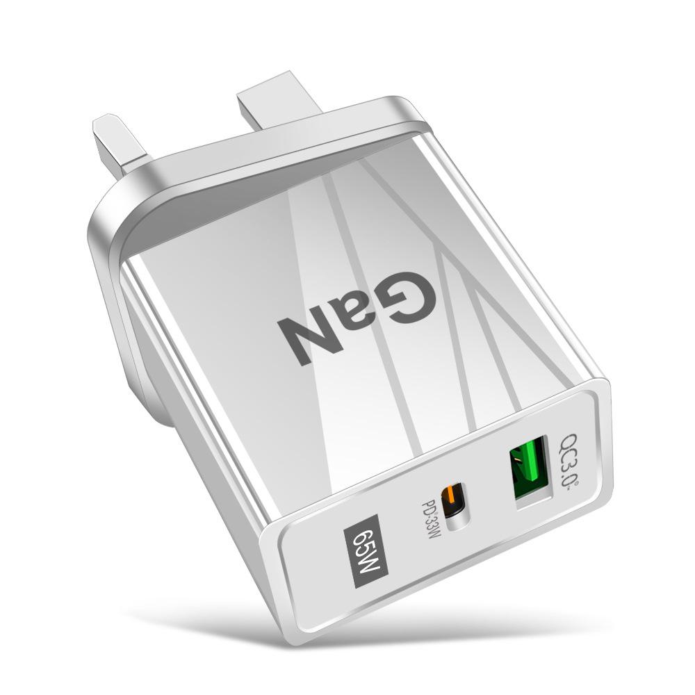 33 Вт GaN USB-зарядное устройство для мобильных телефонов QC 3.0 с вилкой US/EU/UK для быстрой зарядки
