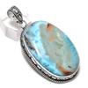Ювелирный кулон Natural Republic Larimar из серебра 925 пробы с драгоценным камнем 2,64 дюйма s4o47