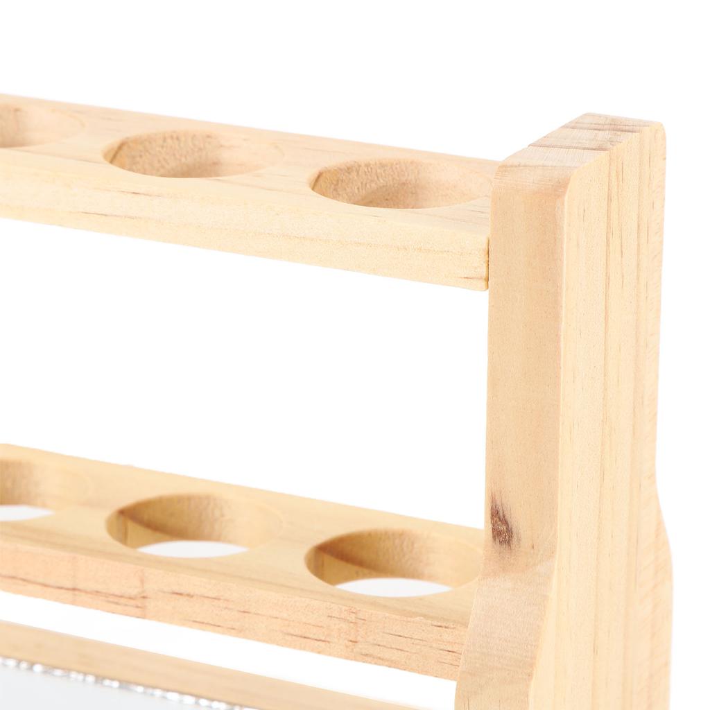 Wooden Test Tube Rack Storage 6 Round Hole Multifunctional Test Tube Stand Holder for Home Laborator