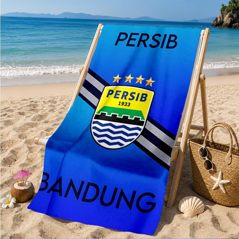 Persib Bandung Football Crest Beach Towel, Quick-drying, Easy to Care for, Suitable for Both Fitness and Beach Vacations,Sports Essential