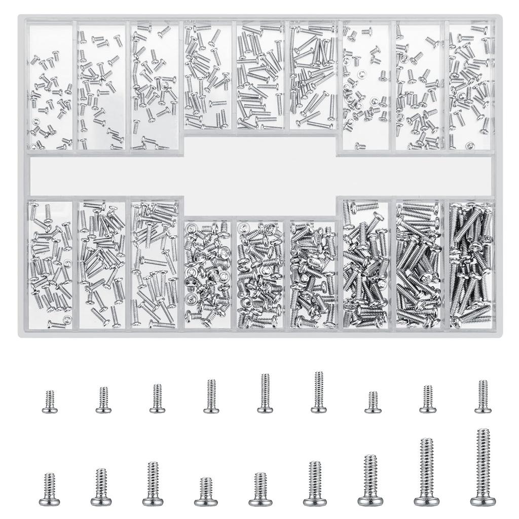 500 шт. винтов для ноутбуков, M1.2/M1.4/M2 маленькие микро крошечные винты для электроники, мини-винт для замены компьютера для очков часов SSD M.2 жесткий диск