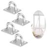 4pcs M8 Ceiling Hooks Pad Eyes Plate Stainless Steel Brushed U Shape Staple Ring Loop with Screws for Wall Ceiling Hanging