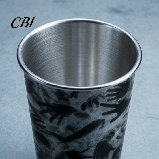 Funny Party Favor Drinkware Thermochromic Color-Changing Cup, Horror Theme Cold Drink Durable Non Fragile Metal Cup Tumbler, Wide Mouth Mug