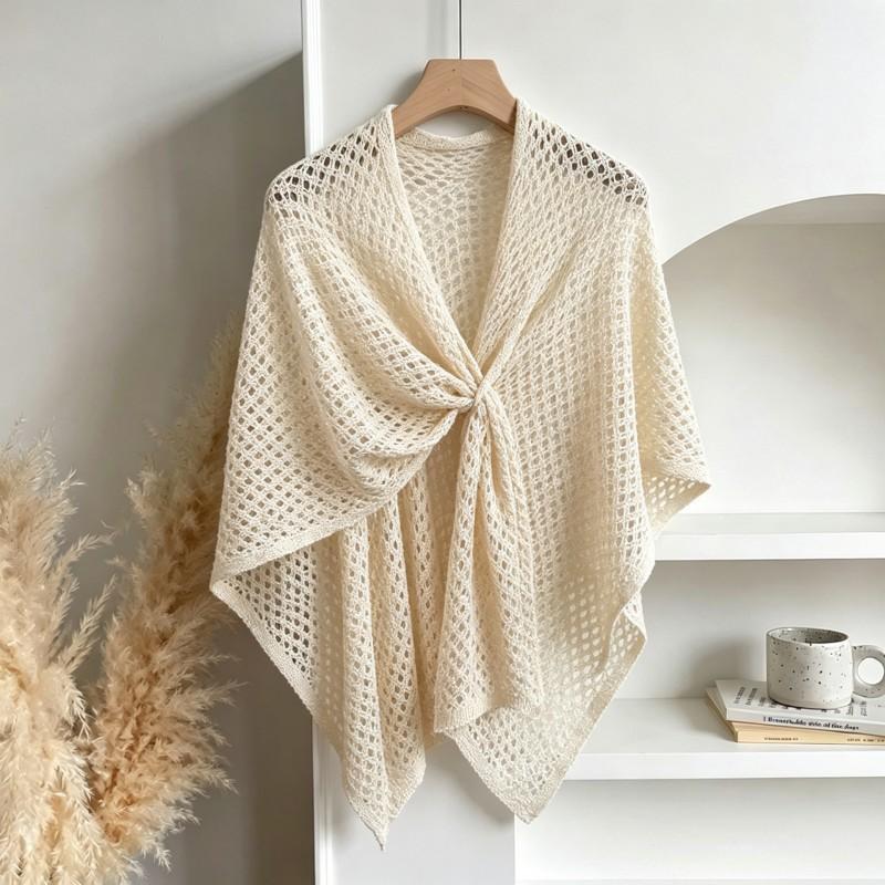 Womens Oversized Buckle Shawl Cloak Cotton Ice Blend Versatile Lazy Style Winter
