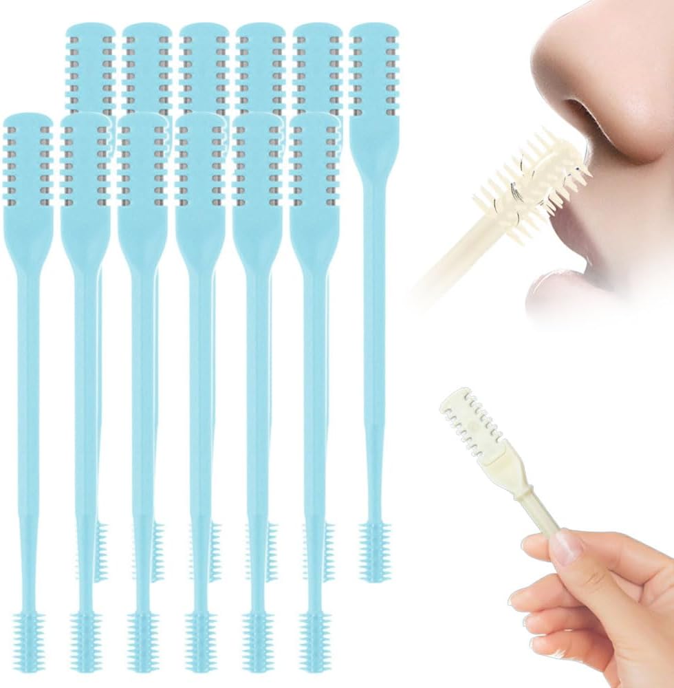 Ножницы для стрижки волос в носу, 2025 Улучшенный ручной инструмент для удаления волос из ноздрей с вращением на 360°, Двустороннее лезвие для волос в носу, Триммер для волос в носу