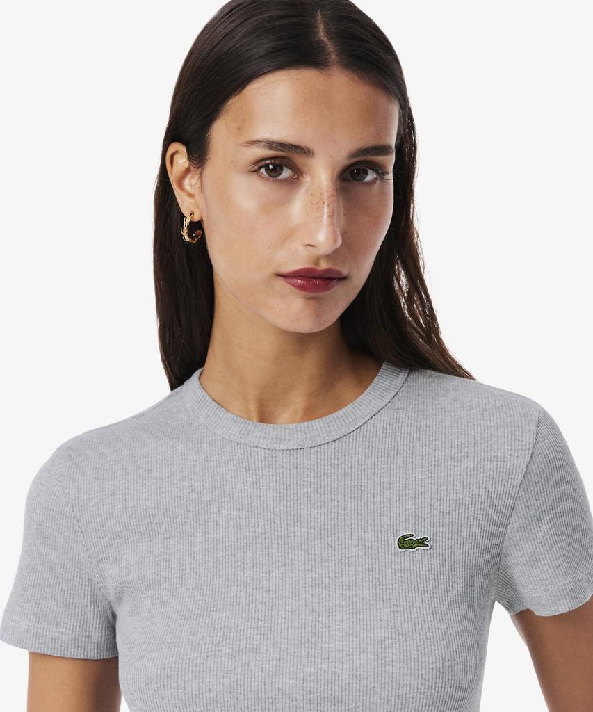 LACOSTE Женская облегающая футболка с коротким рукавом в рубчик Tf5538-56G Cca