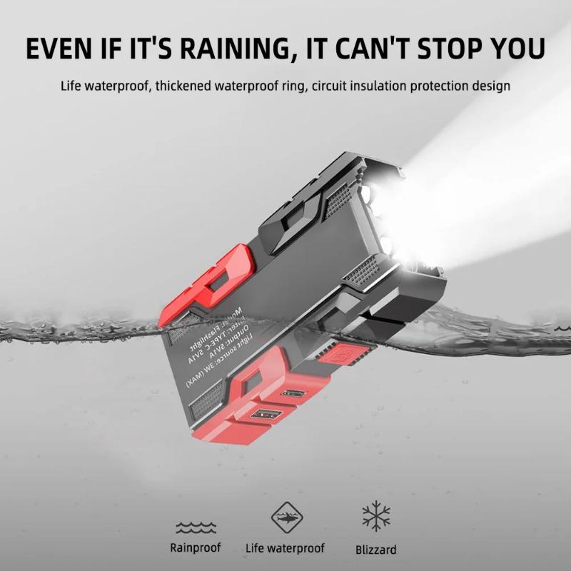 Strong EDC Keychain Flashlight Outdoor Portable USB Rechargeable Multifunction LED Light Power Bank Waterproof Camping Lamp