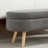 Bench with Storage Space, 110 cm Long, Modern, with Chenille Cover, Ideal for Changing Shoes, Suitable for Bedroom, Hallway or Living Room
